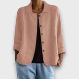 Silviane – Legere Jacke mit Knopfleiste – Rosa