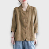 Silviane – Legere Jacke mit Knopfleiste – Braun