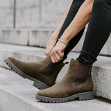 Nicole | Profilsohle Blockabsatz Stiefeletten – Dunkelgrün