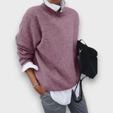 Celiane – Klassischer Rundhals-Pullover – Rosa