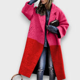 Fioren – Langer Mantel im Oversize-Stil – Rot