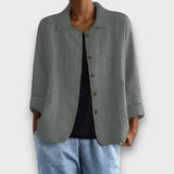 Silviane – Legere Jacke mit Knopfleiste – Grau