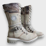 Nauja – Winter Strickstiefel in Wadenlänge – Grau