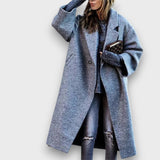 Fioren – Langer Mantel im Oversize-Stil – Grau