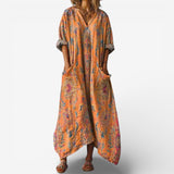 Azenelle – Stilvolles, lässiges Maxikleid – Orange