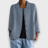 Silviane – Legere Jacke mit Knopfleiste – Blau