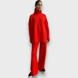 Gevanna – Zweiteiliges Strickset mit Rollkragen – Orange
