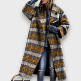 Fioren – Langer Mantel im Oversize-Stil – Gelb