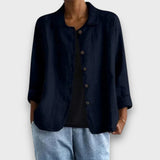 Silviane – Legere Jacke mit Knopfleiste – Marineblau