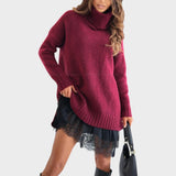 Yuri™ - Pullover und Rock Set – Burgund