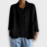 Silviane – Legere Jacke mit Knopfleiste – Schwarz
