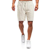 Kurze Hose mit Gummibund und Kordel für Herren | Ideal für den Sommer – Beige