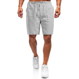 Kurze Hose mit Gummibund und Kordel für Herren | Ideal für den Sommer – Hellgrau