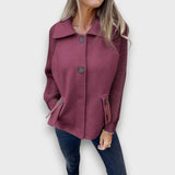 Lunaris – Jacke mit Kontrastärmeln – Weinrot
