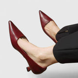 Felicity | Spitze Zehe Verstellbar Absatzschuhe – Reddish Braun