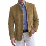 Tavrik - Soft-Touch-Stehkragen-Blazer – Khaki