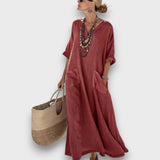 Marivelle – Sommerkleid mit Taschen – Rot