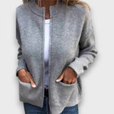 Lianelle – Strickjacke mit Taschen – Grau