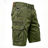 Lars | Funktionale Denim-Cargo-Shorts – Grün