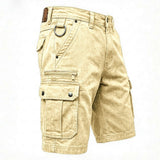 Lars | Funktionale Denim-Cargo-Shorts – Beige