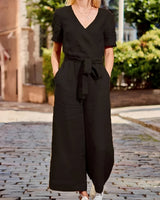Gabriella - Lässiger Jumpsuit mit Gürtel für Damen – Schwarz