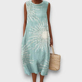 Lumaris – Kleid mit Sonnenmotiv – Hellblau