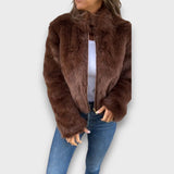 Veyla – Elegante Kurzjacke – Dunkelbraun