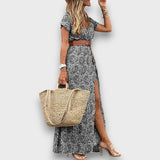 Mirelda – Maxikleid mit Paisley-Charme – Schwarz