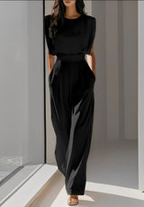 Bernice - Lässiger Ärmelloser Jumpsuit – Schwarz