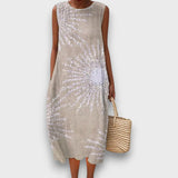 Lumaris – Kleid mit Sonnenmotiv – Khaki