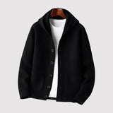 HIDEAKI | Luxuriöser Kapuzencardigan – Schwarz
