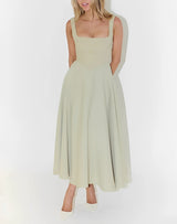 Shelley - Ärmelloses Midikleid – Grün