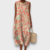 Levania – Kleid mit Blumenprint – Orange