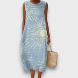 Lumaris – Kleid mit Sonnenmotiv – Blau