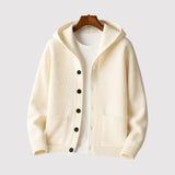 HIDEAKI | Luxuriöser Kapuzencardigan – Off-White