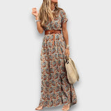 Mirelda – Maxikleid mit Paisley-Charme – Braun