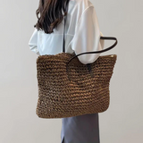 Damen Groß Shopper Schultertasche | Moderner – Kaffee