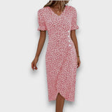 Heliane – Blumiges Midikleid – Pink
