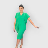 Aveline -  Kurzen Ärmeln Midikleid – Grün