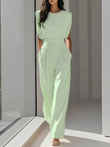 Bernice - Lässiger Ärmelloser Jumpsuit – Grün