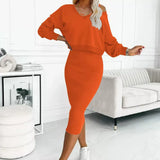 Andrea™ - Lässiges Sweatshirt und Kleid Set – Orange