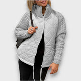 Ravinne – Steppjacke mit Strickärmeln – Grau