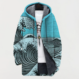 Delfina - Eine hochwertige Jacke, die Kunst zum Tragen bringt – Himmelblau