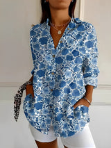 Chantelle - Stilvolle Bluse mit Knopfleiste für Damen – Blau
