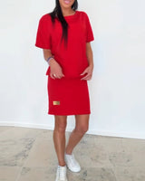 Phuthi – Bequemes Stretchkleid – Rot