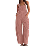 Imogen | Damen Latzhose Overall mit Weitem Bein – Rosa