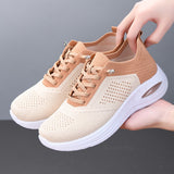 Ingrid | Damen Plateau Sneaker mit Schnürung – Beige
