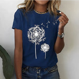 Noelene - Elegantes Damen-T-Shirt mit kurzen Ärmeln – Blau
