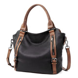 Isolde | Damen Hobo Bag Schultertasche – Schwarz Mit Braun