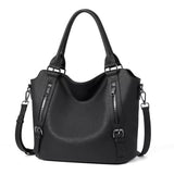 Isolde | Damen Hobo Bag Schultertasche – Schwarz